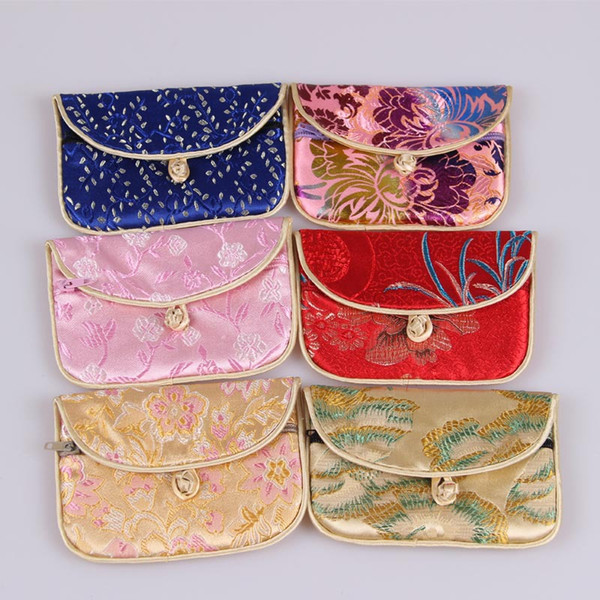 Jewelry Silk Purse Pouch Gift Bag 11cm*8cm Chrismas Easter Halloween New Year Wedding Birthday Party Gift Bag Chinese style