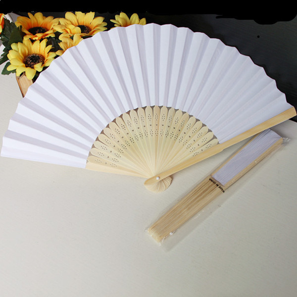 Wedding Favors Hot Selling White Blank Paper DIY Bridal Fans Hollow Bamboo Handle Wedding Accessories Party Favors #WF001