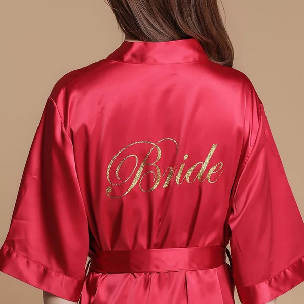 Personalized Satin robes wedding hen party brides bridesmaid gift printing glitter logo 5pcs lot 