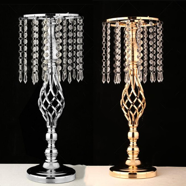 Exquisite Flower Vase iron flower stand Twist Shape Stand Golden/ Silver Wedding/ Table Centerpiece 52 CM Tall Road Lead Home Decoration
