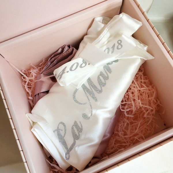Free 8pcs lot Custom name party gift Silk Satin wedding robes for bridesmaids and bride
