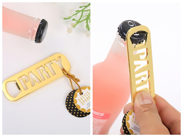 (30 Pieces/lot) Unique Gold wedding and Party souvenirs of Gold Party Bottle Opener favors for any Graduation Party gifts