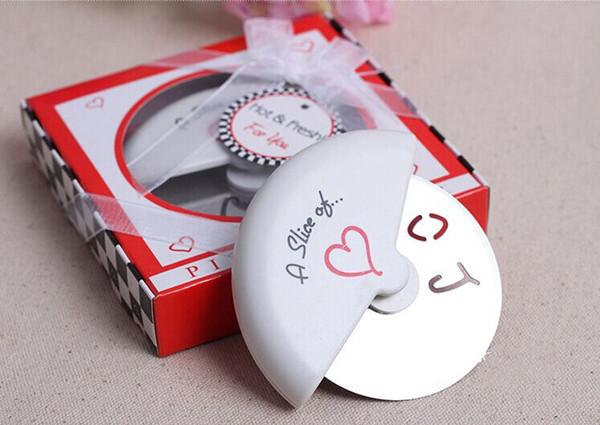 Free A Slice of Love Pizza Cutter in Miniature Pizza Box Favors Wedding Decoration Better Wedding Gifts, Wedding Souvenir.