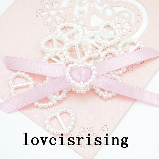 New Arrival--12 Colors For You Pick--500pcs White Heart Shape Buckle Wedding Favor Box Decor Pearl Buckle Ribbon Slider-Free-shipping