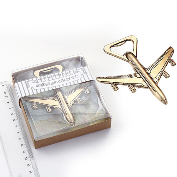 10pcs/lot Classic Creative Wedding Favors Party Back Gifts for Guests Airplane Beer Bottle Opener Decorations Hot Selling