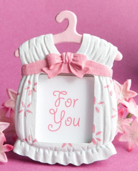 Blue & Pink Cute Hanger Photo Frame Baby Shower Favors Placeard Holders Cute T Shirt in the Hanger Wedding Favor Photo Frame WT025