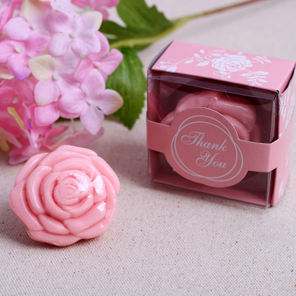 10pcs Soap Rose flower Wedding Favors Baby Shower Party Bath Soap Decoration 4 colors pink purple white yellow