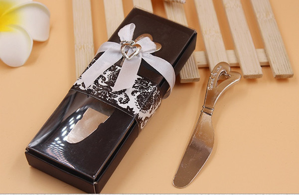 2017 Latest European Wedding & Event Party Favors Gift Kitchen Tools AlloyCake Cream Knives Knife with Retail packing 20pcs
