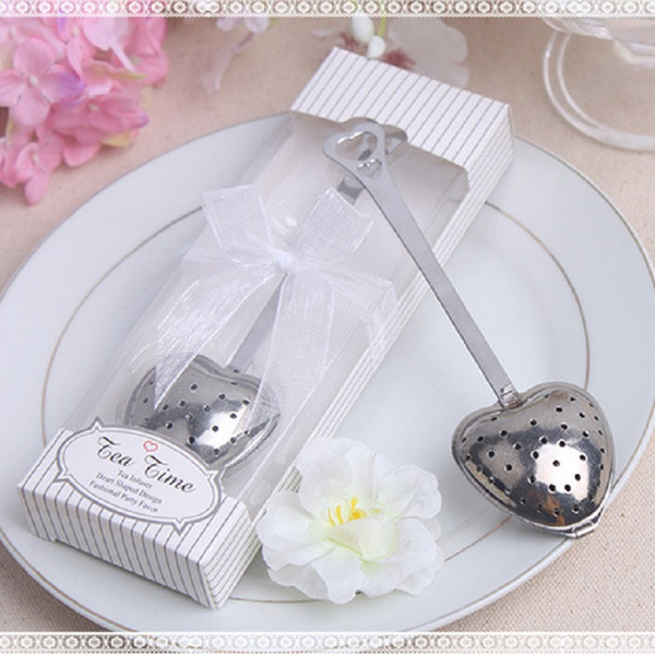200pcs wedding gift and giveaways Tea Time Heart Tea Infuser Favor in Teatime Gift Box Free 
