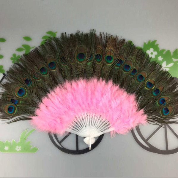 New Peacock Feather Fans Wedding favors Bridal Gift Carnival dance fans Party favors 9 colors available