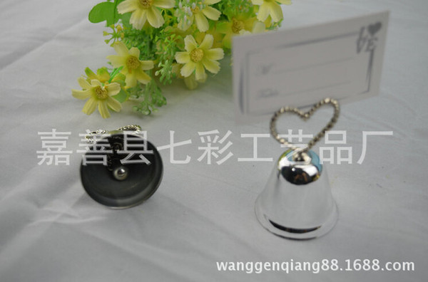 Stainless steel seat Card holder Heart bell Wedding Favors wedding supplies gift box cheap Practical unique