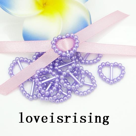 12 Colors Pick--500pcs Purple Heart Shape Wedding Favor Box Decor Pearl Buckle Ribbon Slider-Free-shipping