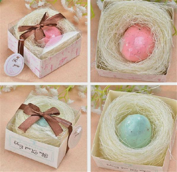 New Blue Bird Egg Soap White Hay Nest Wedding Baby Shower Favor Wedding Gifts For Bridemaids Party Favors Supplies Wedding Favors 2326