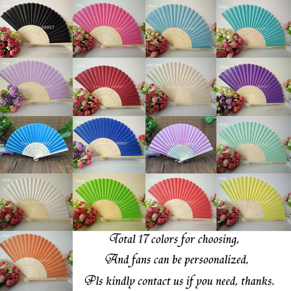 DHL Free Shipping Wedding Favors Gifts Cloth Fodling Fan Elegant Solid Candy Color Silk Bamboo Fan DIY Drawing Color Fan