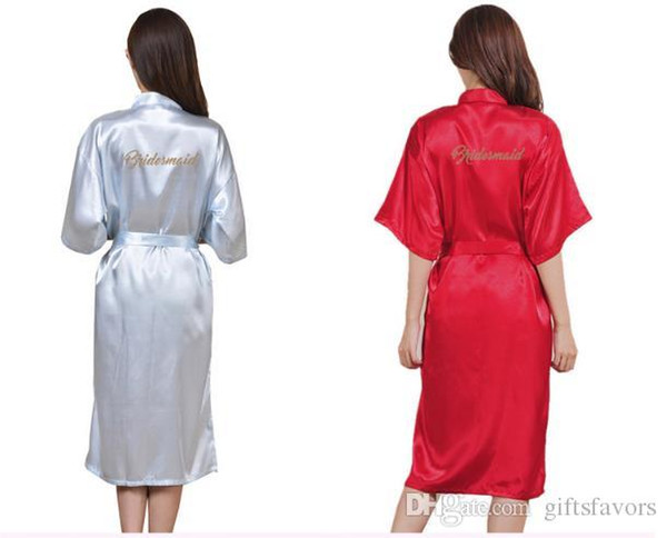 glitter wedding satin robes Bride Bridesmaid maid of honor mother of bride kimonos Bachelorette parties decorations free shipping