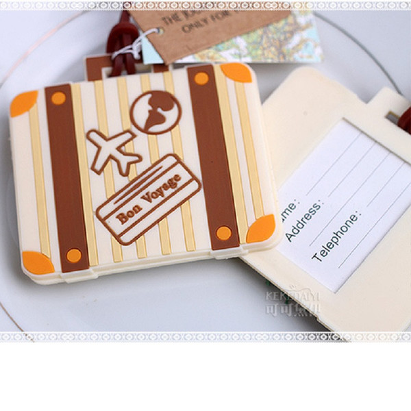 50pcs Bon Voyage Airplane Luggage tag favor Wedding baby shower party favor children kids guest gift presents Souvenirs wa2731