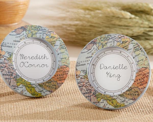 (100 pieces/lot) 2016 Newest Wedding and party decorations of Vintage Map Photo Frame For Party Favors and Bridal Shower Gifts
