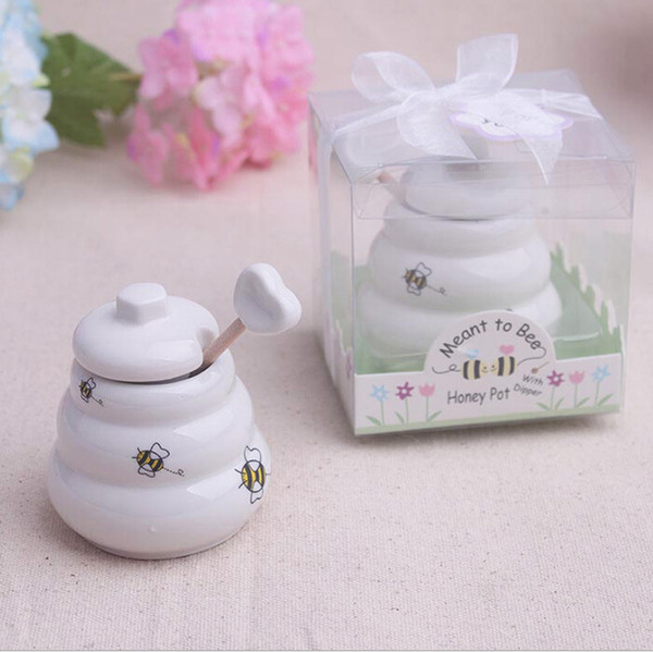 New Arrival European Style Luxury Ceramic Honey Pot Wedding Party Favor Gifts For Guest Free Shipping