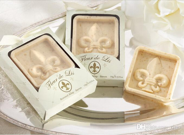 Wedding Favors Scented Soap Favors Wedding Gifts Fleurdlis Scented Soap for Guest 25pcs/lot Free Shipping