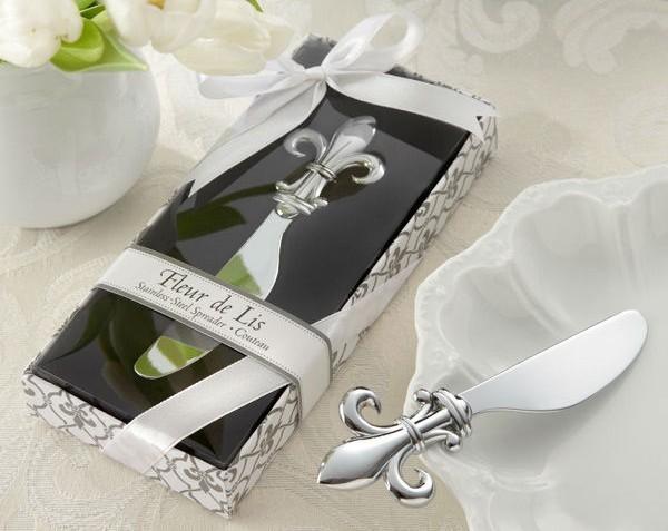 Fleur de Lis Chrome Spreader Butter Knife 20PCS/LOT Wedding Favor Kitchen Wedding Gifts and Unique Party favors Guest giveaway