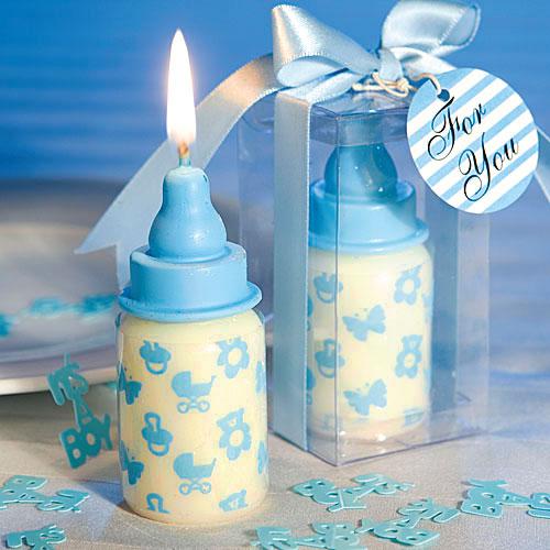 Free shipping Wedding favors Blue Baby Bottle Candle Favor with Baby-Themed Design 20PCS/LOT for baby shower and baby gift Wedding gift