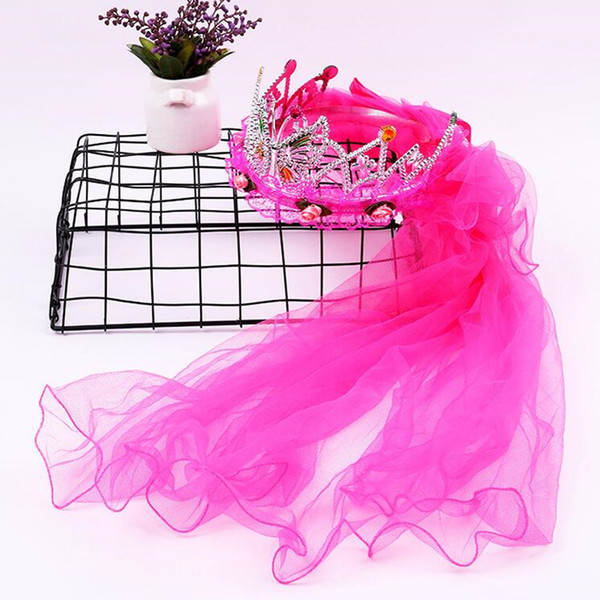 2018 New Children Butterfly Flower Headband Veil Kids Girls Princess Hairband Headwear Halloween Party Favor