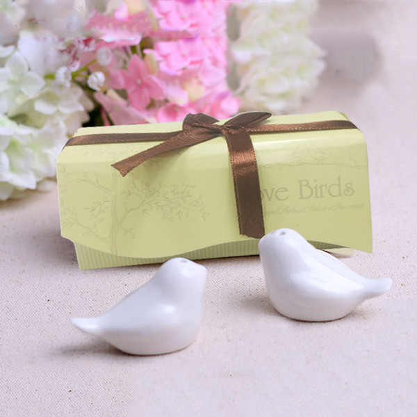 FEIS wholesale lovebirds CERAMIC SALT & PEPPER SHAKERS wedding favor kitchen supplies kitchenware Seasoning pot Ceramic Cruet