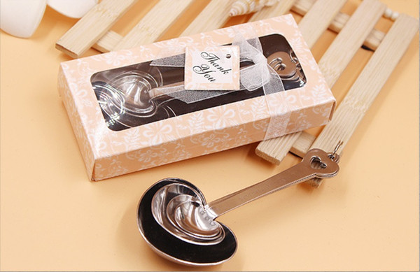 2017 Latest European Wedding & Event Party Favors Gift Kitchen Tools Steel Heart 4PCS Set Soup Tea Spoons with Retail packing 20pcs