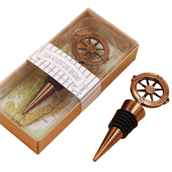 10pcs/lot Classic Creative Wedding Favors Party Back Gifts for Guests Rudder Wine Bottle Stopper Decorations Hot Selling