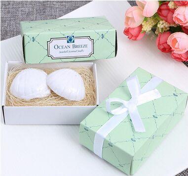 2pcs/set Sea Shell Soap Baby Shower Wedding Party Favors,Creative Fantastic Shaped Decorative Gifts 2pcs/set