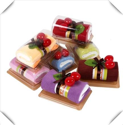 Small Swiss Roll Wedding Cake Towel Reply Ideas Birthday Gift Wedding Special Holiday Gifts Cherry Decor Wedding Party Gift