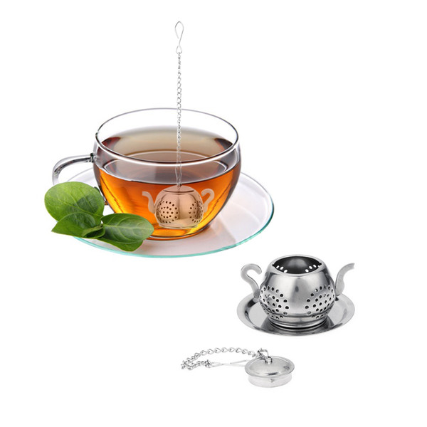 Wedding Favors Teapot Pot Shape Stainless Steel Tea Infuser Filter Tea pot accessories Tool for Kitchen Households Gadget