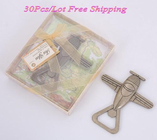 (30 Pcs/Lot) Traveling Themed Wedding Decorations gifts of Vintage Airplane Bottle Opener Favors For Wedding anniversary gifts