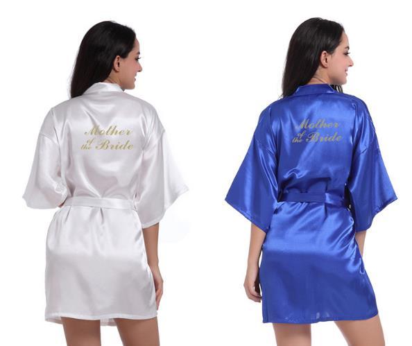 glitter wedding satin robes Bride Bridesmaid maid of honor mother of bride kimonos gowns gifts party favors 4pcs lot 