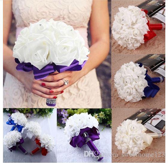 New Arrival 4 Color Bride wedding bouquet Bridesmaid artificial flower Wedding Supplies Wedding Flowers bridal bouquet