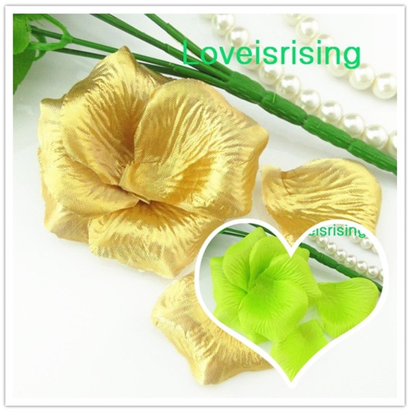 5 packs(720pcs) Gold Non-Woven Fabric Artificial Rose Flower Petal For Wedding Party Favor Decor-Free Shipping
