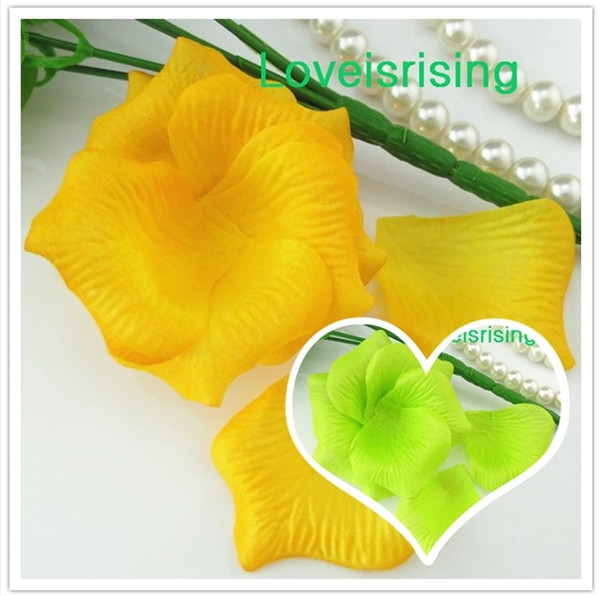 5 packs(720pcs) Gold Yellow Non-Woven Fabric Artificial Rose Flower Petal For Wedding Party Favor Decor-Free Shipping