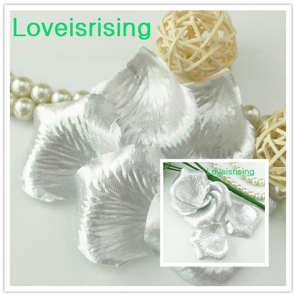 Free Shipping--10 packs(1440pcs) Silver Non-Woven Fabric Artificial Rose Flower Petal For Wedding Party Favor Decor