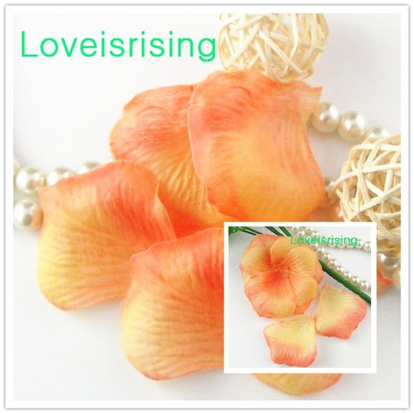 Free Shipping--10 packs(1440pcs) Orange Non-Woven Fabric Artificial Rose Flower Petal For Wedding Party Favor Decor