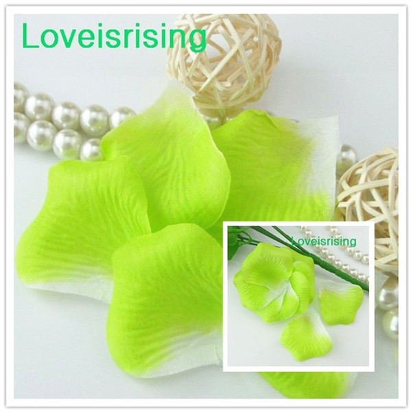 Free Shipping--10 packs(1440pcs) Apple Green&White Non-Woven Fabric Artificial Rose Flower Petal For Wedding Party Favor Decor