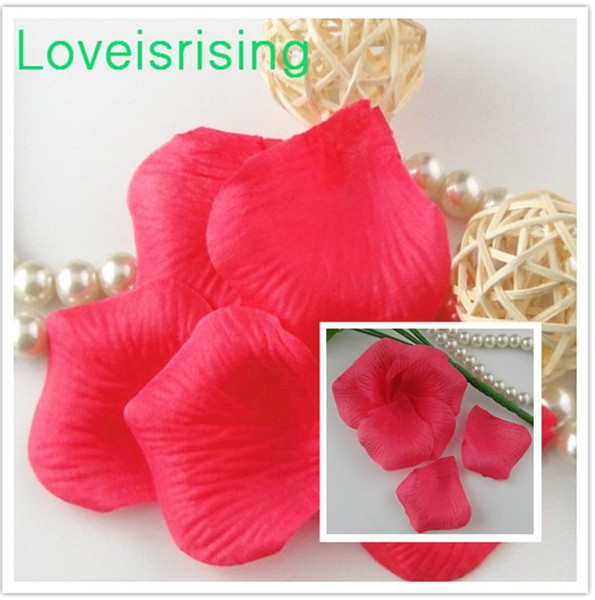 Free Shipping--10 packs(1440pcs) Fuchsia Non-Woven Fabric Artificial Rose Flower Petal For Wedding Party Favor Decor