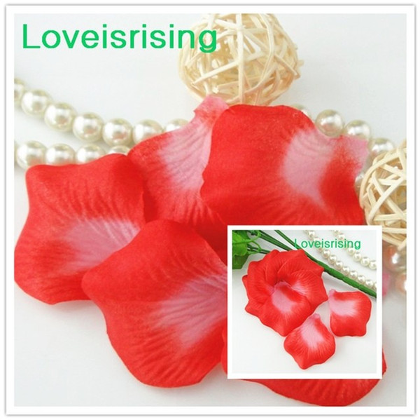 Free Shipping--10 packs(1440pcs) Red&White Non-Woven Fabric Artificial Rose Flower Petal For Wedding Party Favor Decor