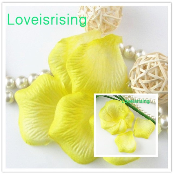 Free Shipping--10 packs(1440pcs) Yellow Non-Woven Fabric Artificial Rose Flower Petal For Wedding Party Favor Decor