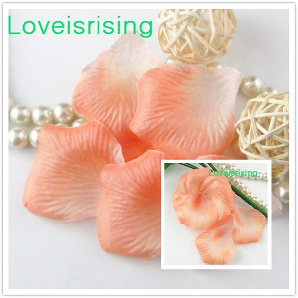 Free Shipping--10 packs(1440pcs) Peach Non-Woven Fabric Artificial Rose Flower Petal For Wedding Party Favor Decor