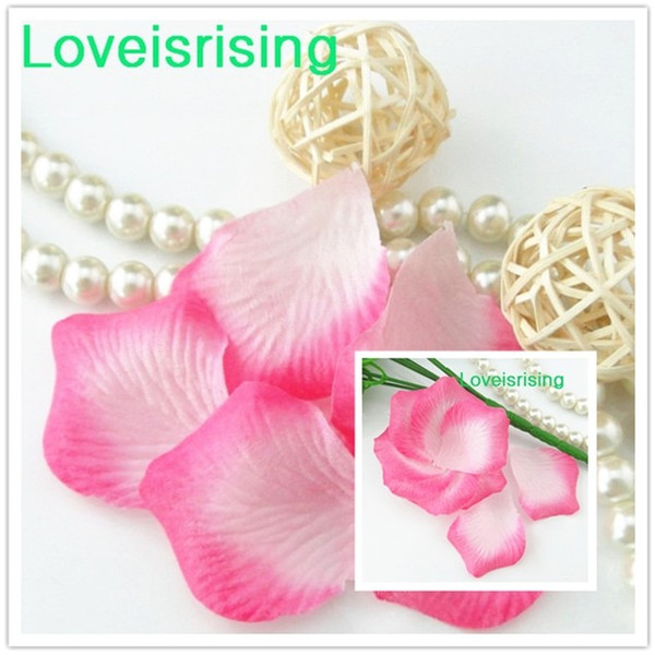 Free Shipping--10 packs(1440pcs) Pink&White Non-Woven Fabric Artificial Rose Flower Petal For Wedding Party Favor Decor