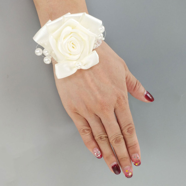 6piece/lot Wrist Corsage Bridesmaid Sisters hand flowers Artificial Bride brooch For Wedding Party Decoration Bridal Prom 8715