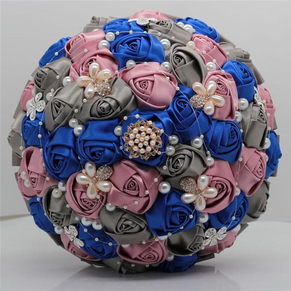 Newest wedding Flowers Korean-style Wedding Gifts Wedding Bouquets Decorated with Crystal Pearl Rose Flowers Bridal Bouquet