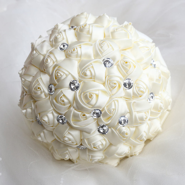 H&S BRIDAL Artificial Wedding Bouquets Hand made Flower Rhinestone Bridesmaid Flower Crystal Elegant Bridal Wedding Bouquet de mariage