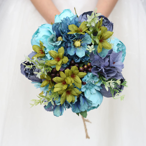 H&S BRIDAL Vintage Wedding Flowers New arrival Romantic Wedding flower Wedding bouquet Artificial Korea Style ramo de novia