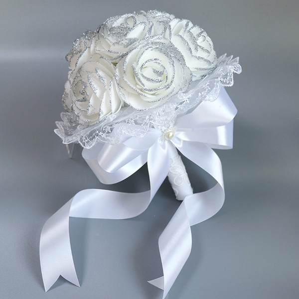 2019 White and Ivory Bouquets New Arrival Wedding Accessories Bridal Bouqute High Quality Free Shipping Wedding Flowers